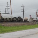 Train derailment injures two