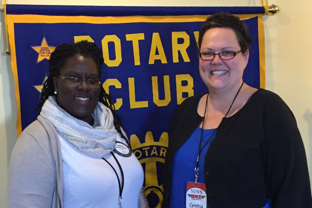 Pontiac Rotary member Kristal Shelvin and WJEZ's Cynthia Grau