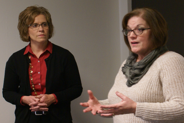 Tammy Johns (left) and Kathy McMillan from OSF