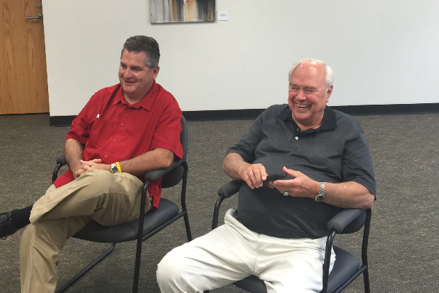 Jim Roberts, left, Hall of Famer from Batavia, and Gordie Kirkman
