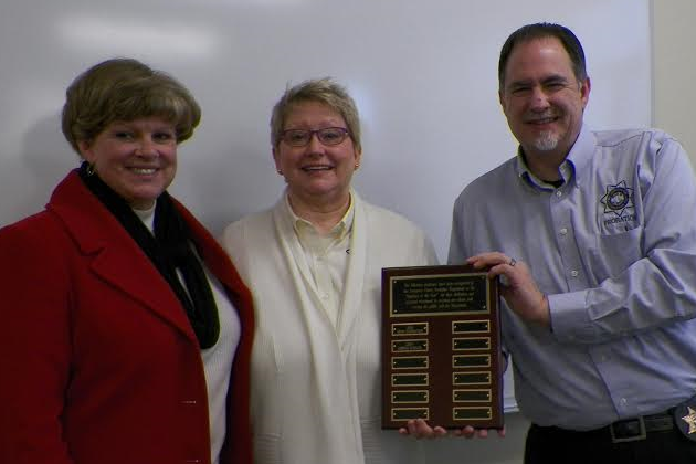 Judge Jennifer Bauknecht, Mona Beasley and Ron Baker.