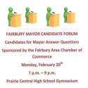 Fairbury Mayor Candidate forum scheduled for Monday